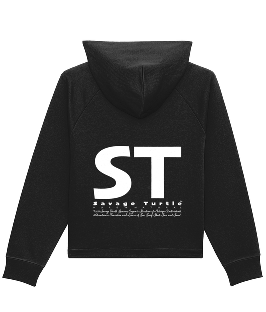 Ladies Black Hoodie Savage Turtle ST