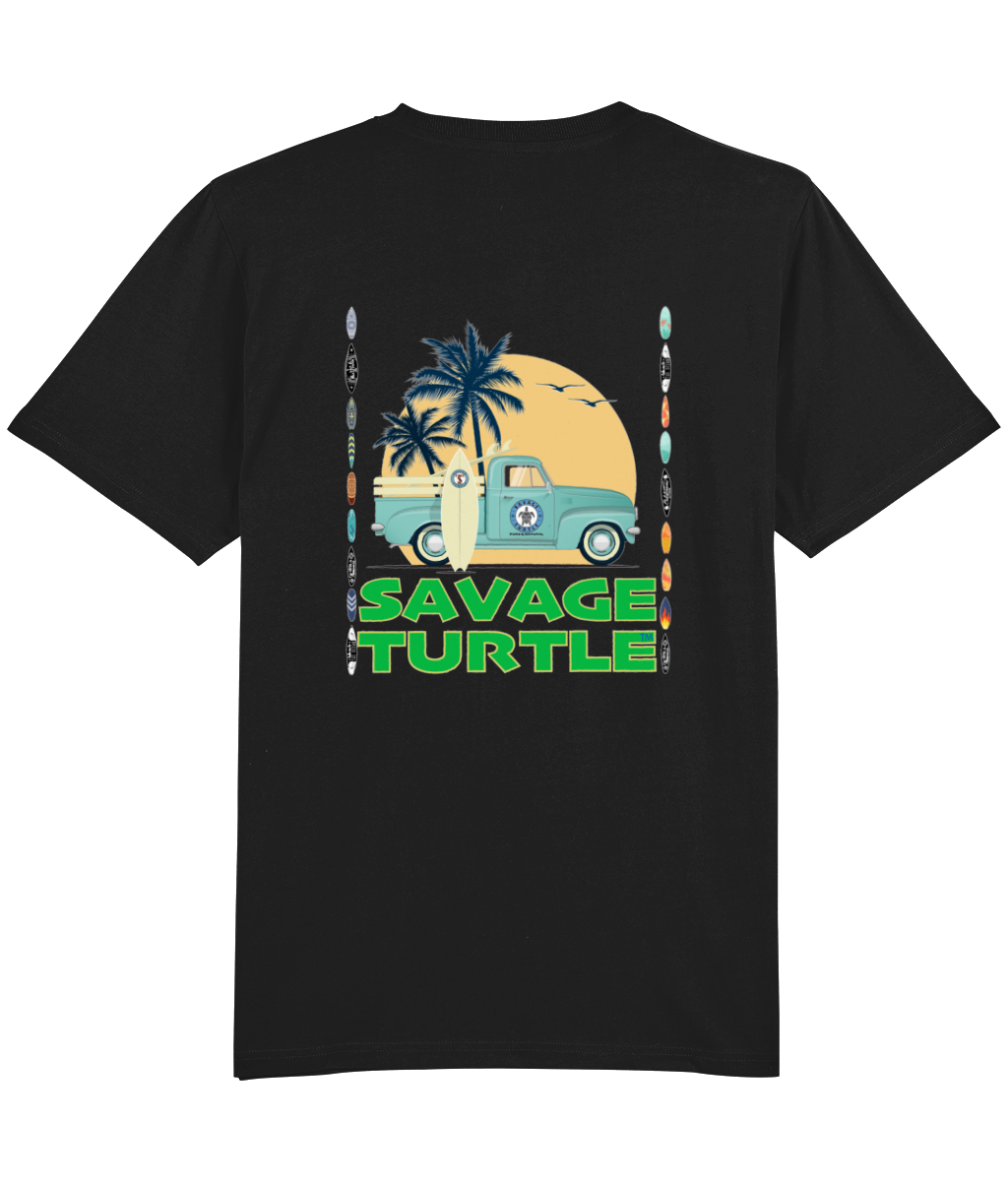 T-shirt Relaxed Fit Black Savage Turtle Surf Truck 2