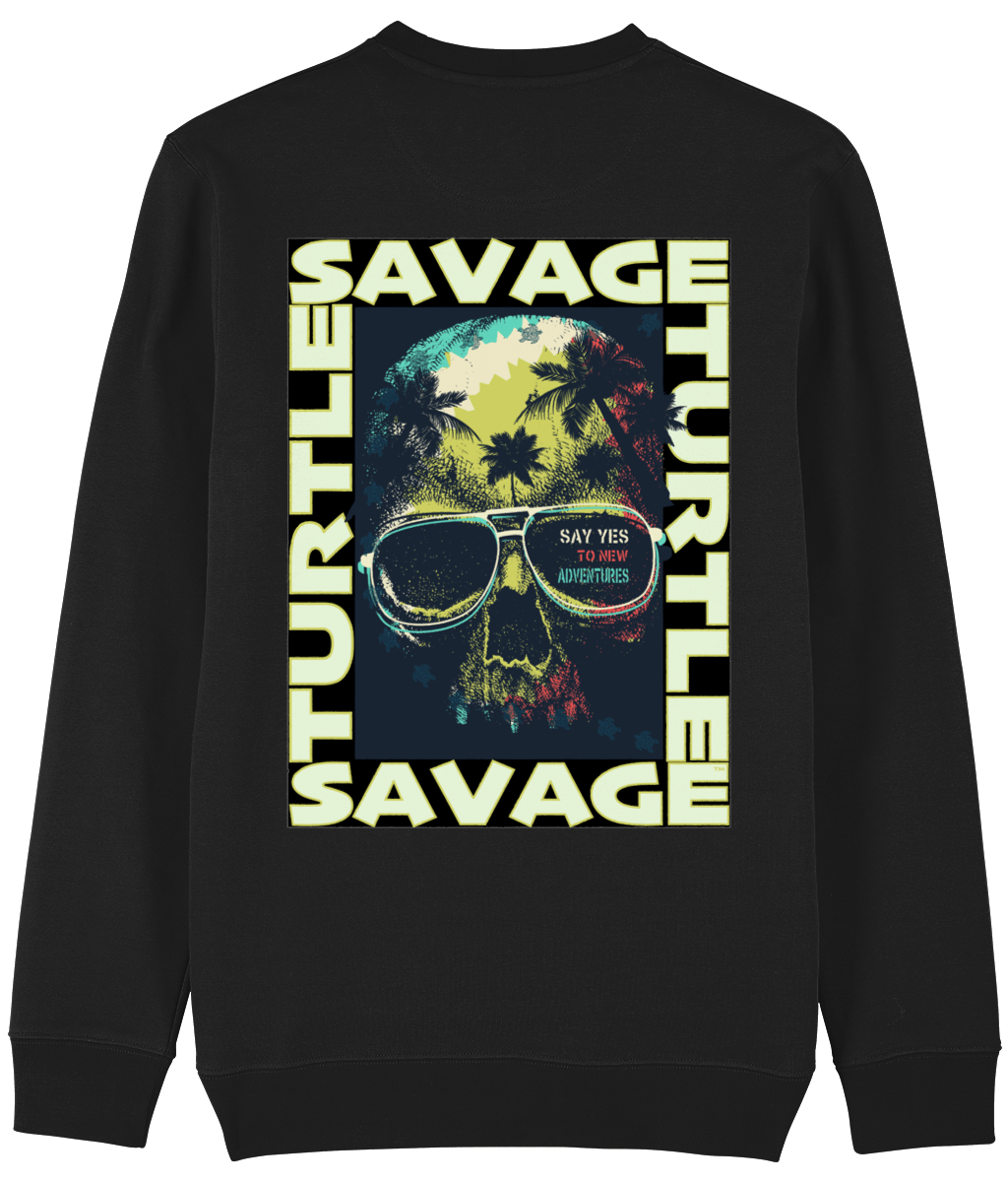 Sweater Premium Black Say Yes Skull