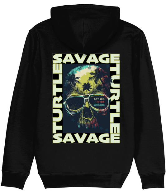 Big Kahuna Hoodie Relaxed Fit Savage Turtle Skull Say Yes