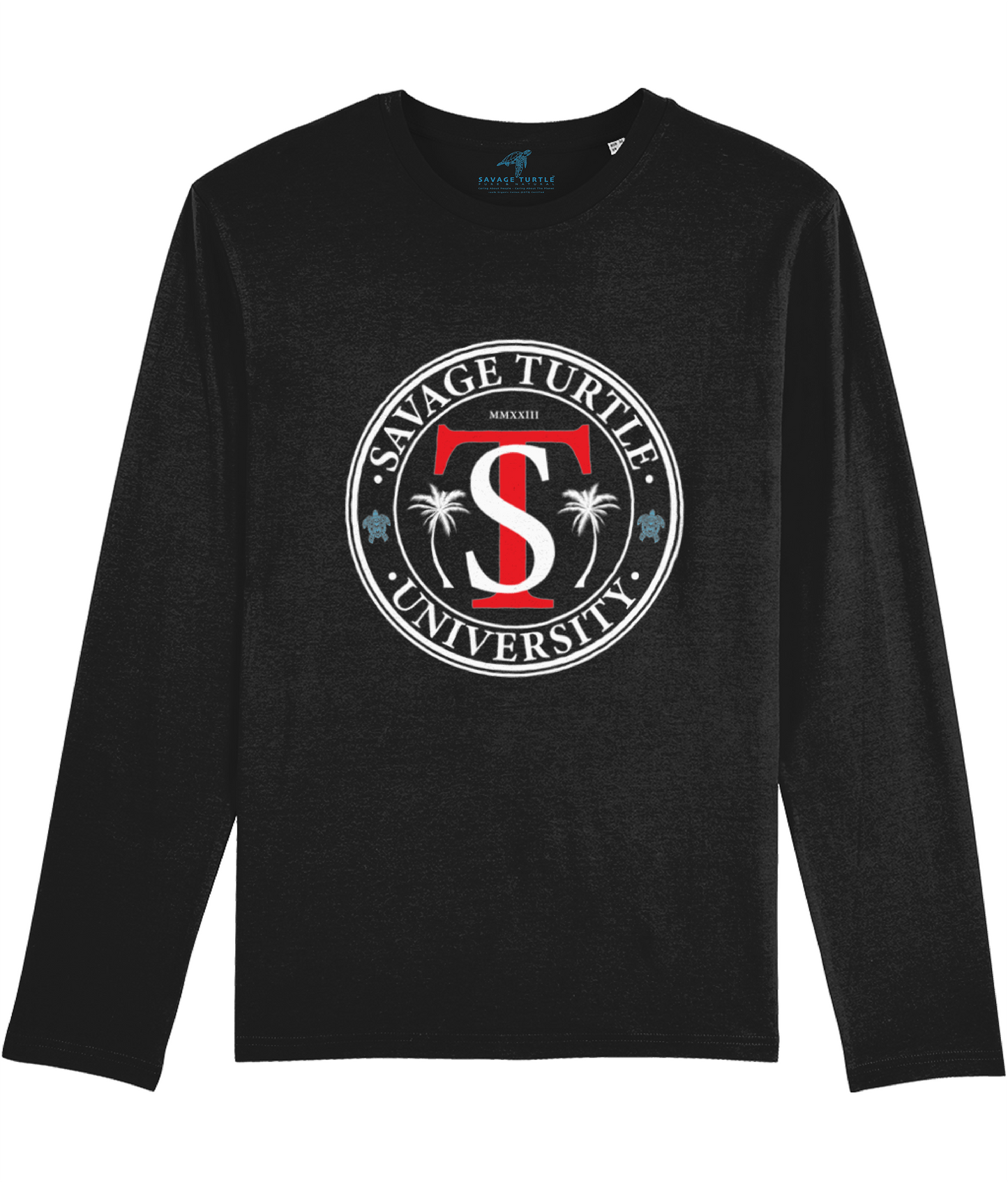 T-shirt Longsleeve Black Savage Turtle University