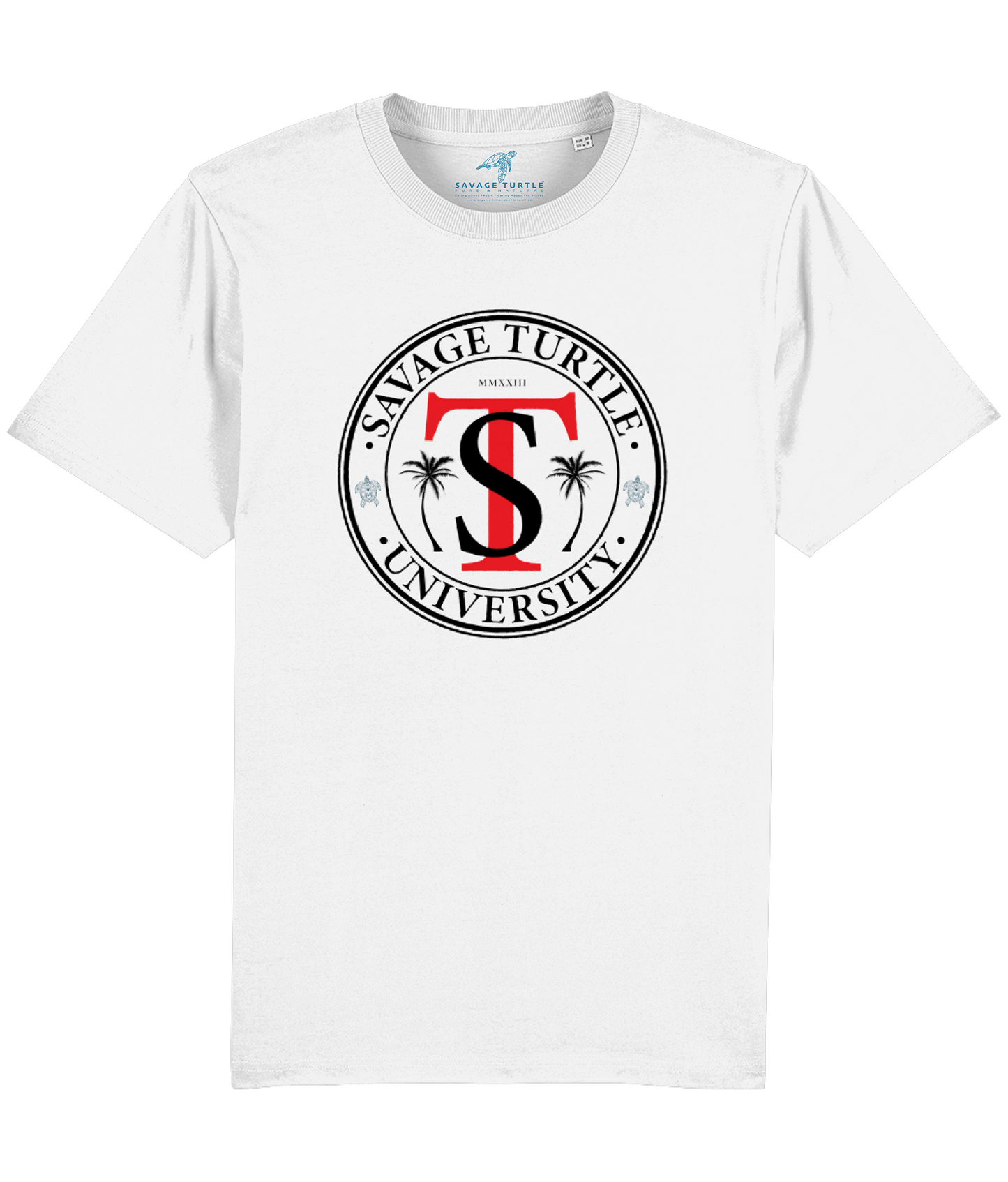 T-shirt White Savage Turtle University