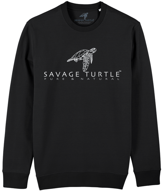 Sweater Premium Black Classic Savage Turtle Print