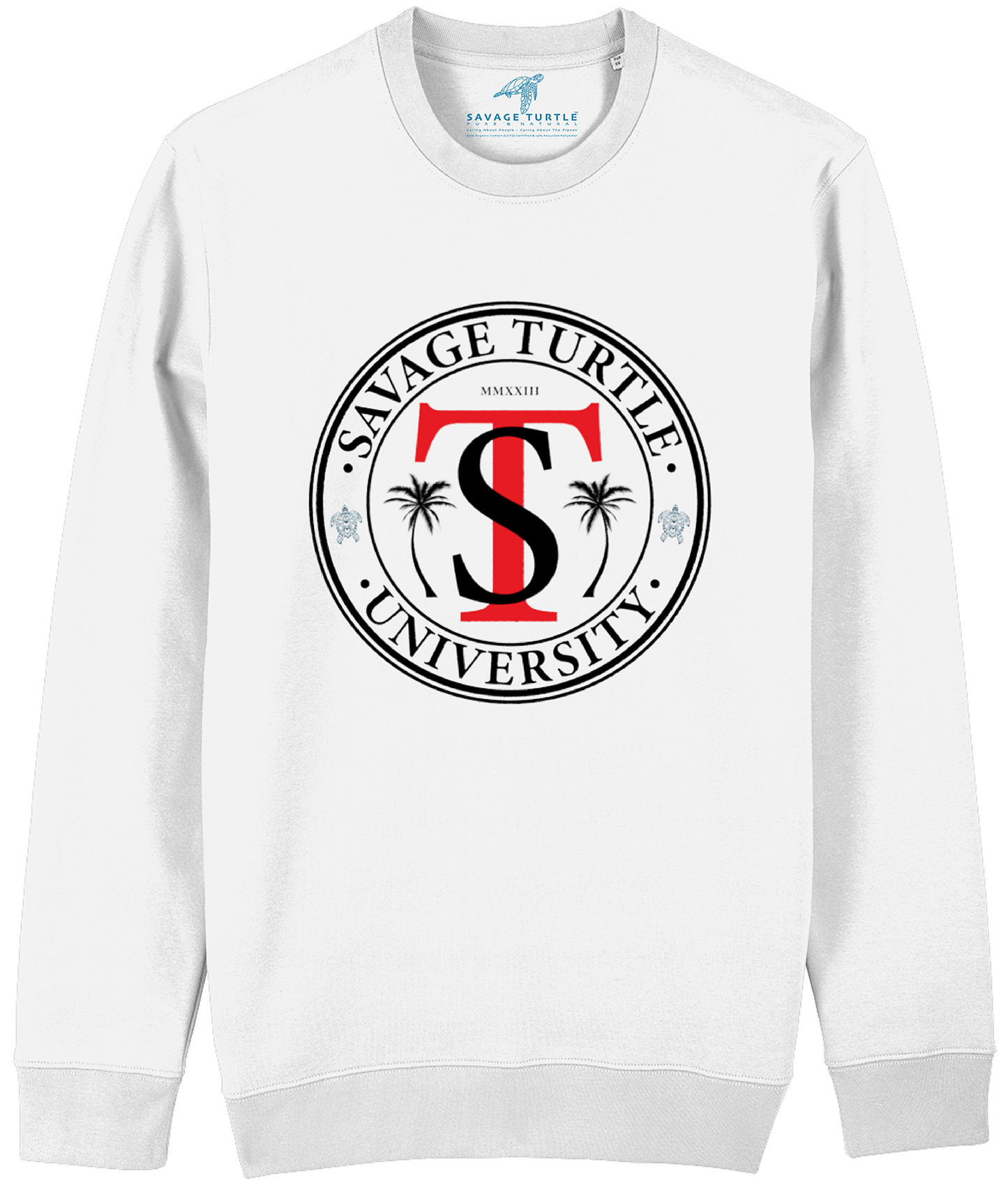 Sweater Premium White Savage Turtle University