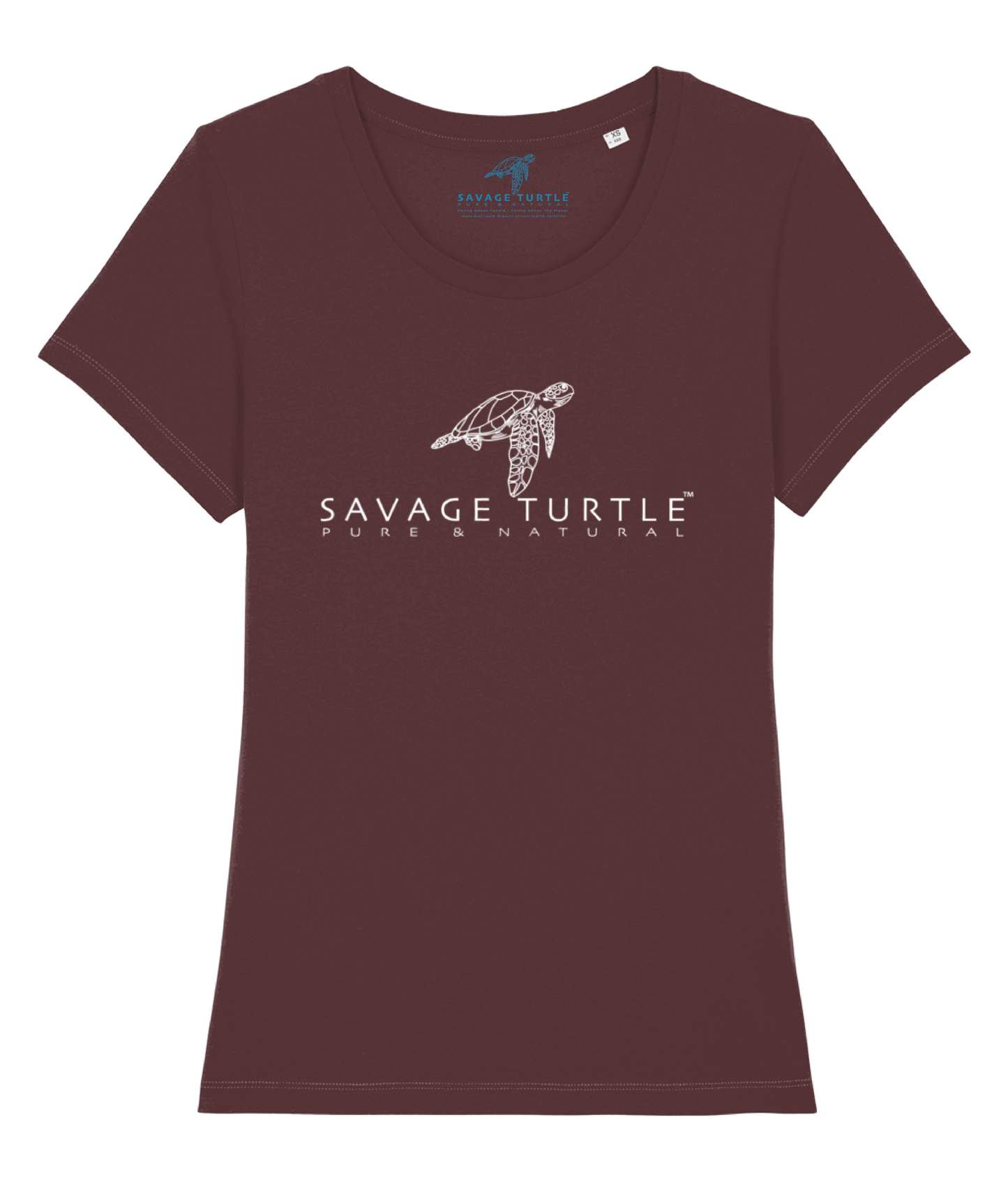 Ladies Black T-shirt Classic Savage Turtle Logo