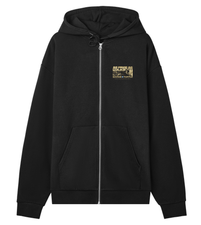 Black Zipper Hoodie As Free As The Ocean