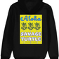 Relaxed Fit Black Hoodie Aloha Palms