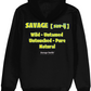 Hoodie Relaxed Fit Black Savage Turtle Text